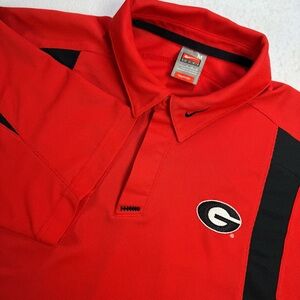 Nike Georgia Bulldogs Men’s M Red Black Dri‑FIT Polo Shirt